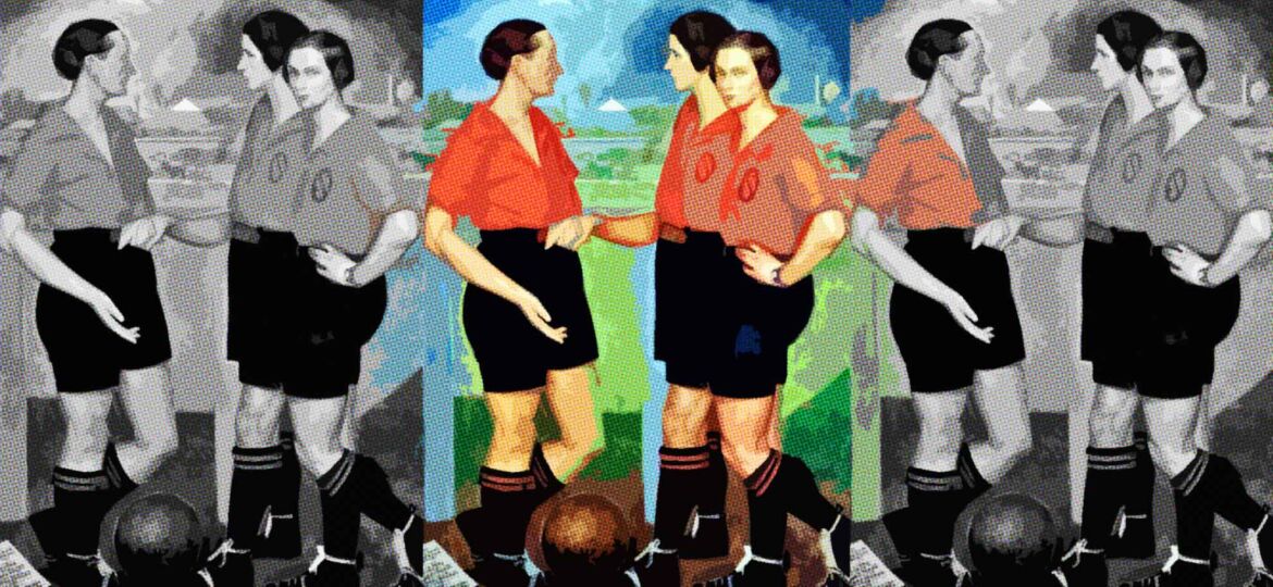 Las futbolistas: pintura de Ángel Zárraga