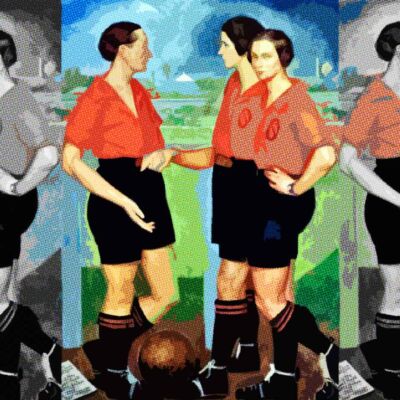 Las futbolistas: pintura de Ángel Zárraga
